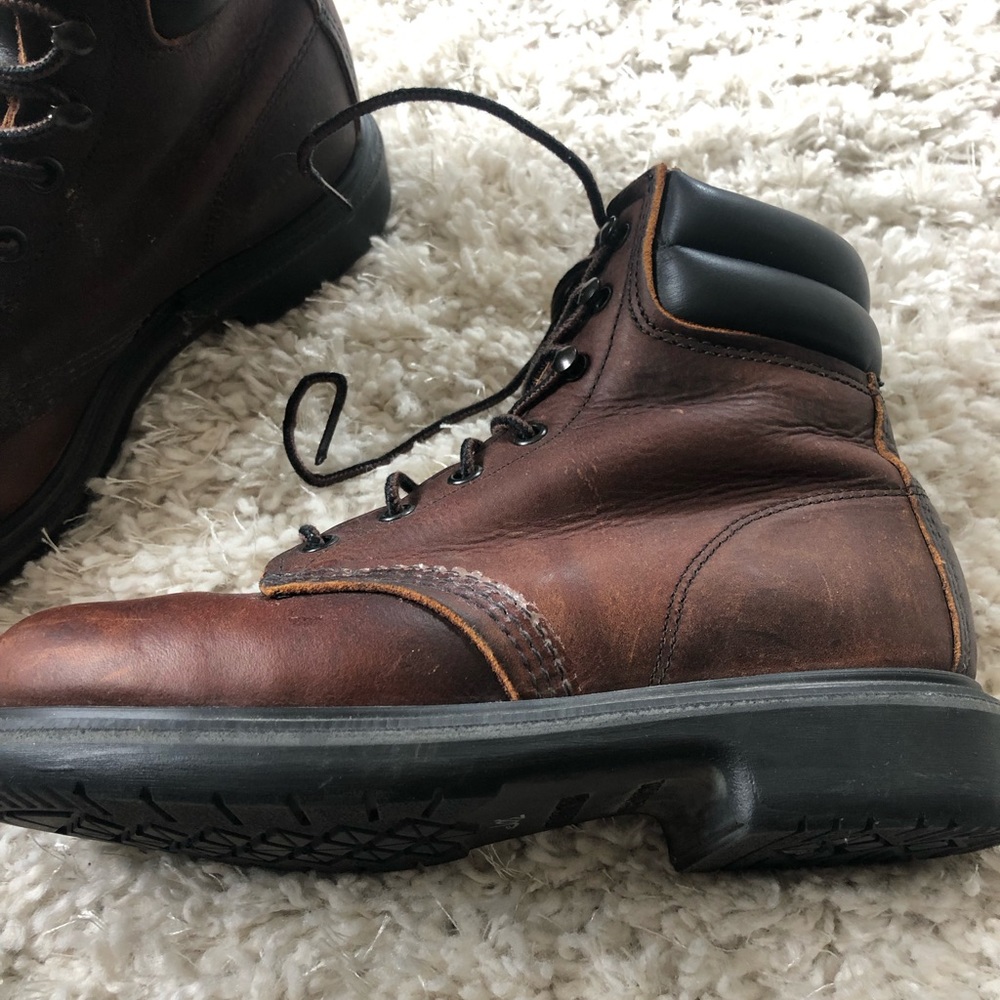 Leather Red Wing steel toe work boots ANSI Z41 PT99 F1/75 C/75 EH